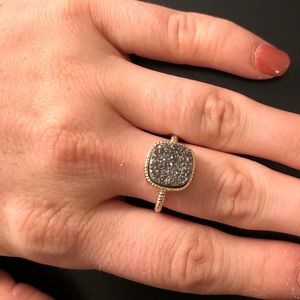 Charcoal gray Erimish stone ring